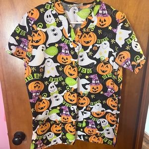 Xs Halloween Scrub Top